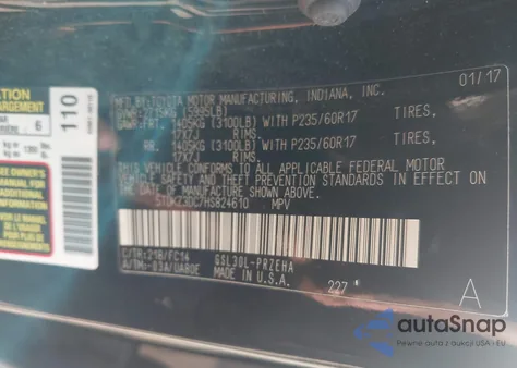 2017 Toyota Sienna Le 8 Passenger from USA, damaged, VIN 5TDKZ3DC7HS824610